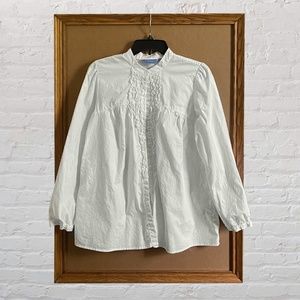 Simply Vera Vera Wang White Long Sleeve Size Medium Shirt